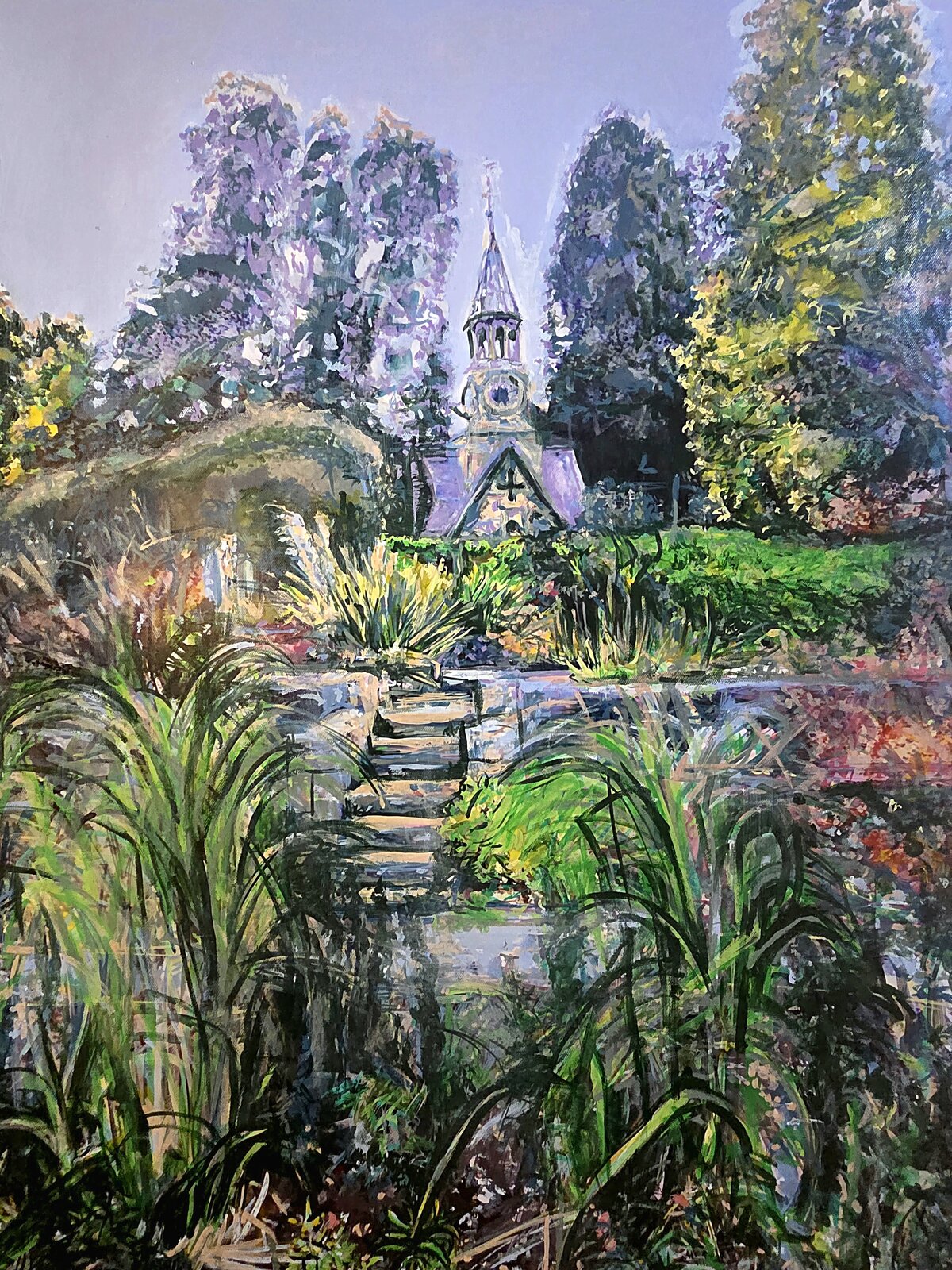 Expressive view of the chapel at Cragside with architectural forms and moody light.