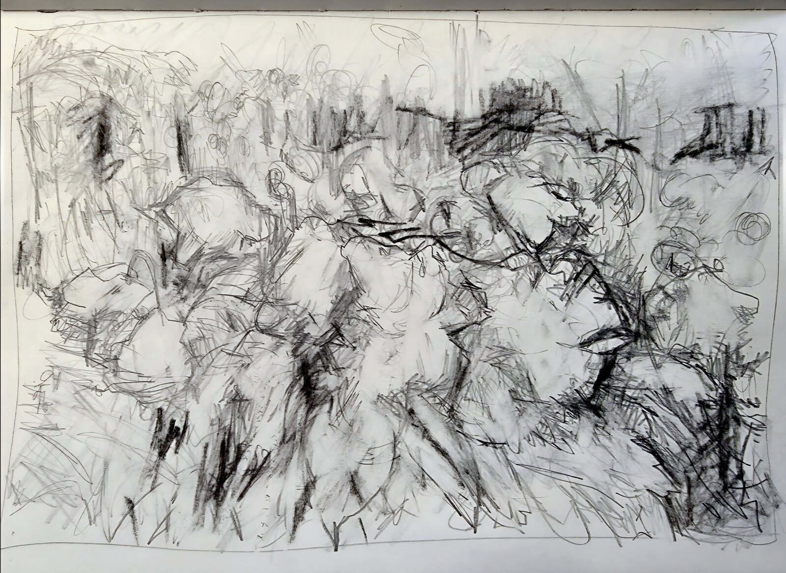 Golden Hour in the Garden – Sketchbook Study - process image