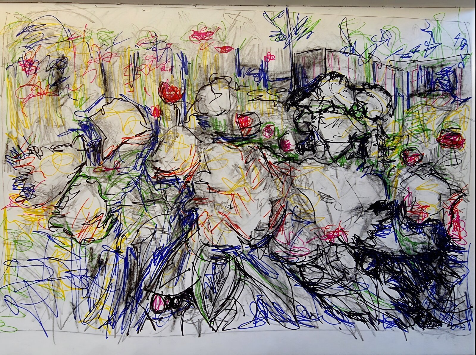 Golden Hour in the Garden – Sketchbook Study - process image